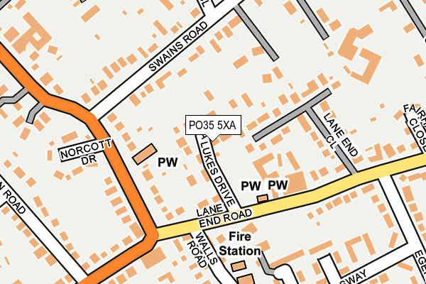 PO35 5XA map - OS OpenMap – Local (Ordnance Survey)