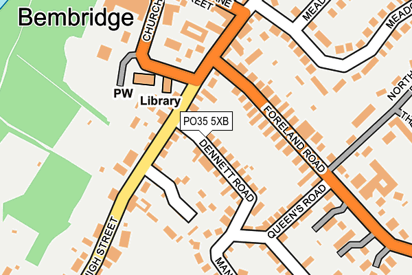 PO35 5XB map - OS OpenMap – Local (Ordnance Survey)