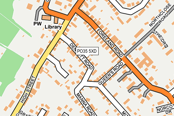 PO35 5XD map - OS OpenMap – Local (Ordnance Survey)