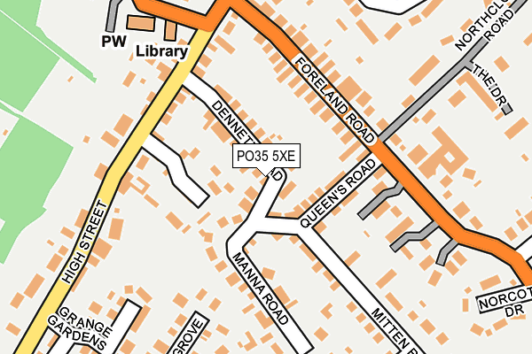 PO35 5XE map - OS OpenMap – Local (Ordnance Survey)