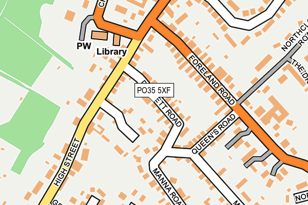 PO35 5XF map - OS OpenMap – Local (Ordnance Survey)