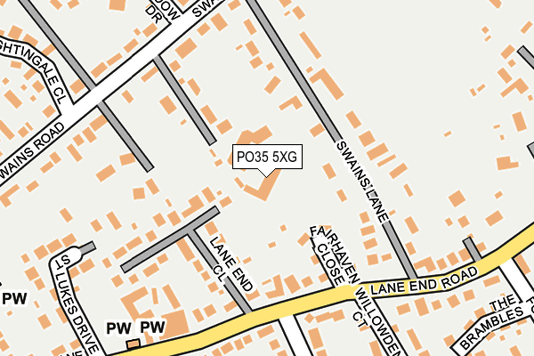 PO35 5XG map - OS OpenMap – Local (Ordnance Survey)