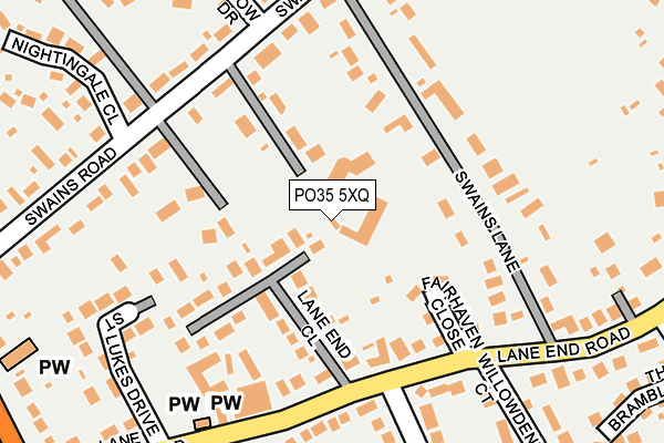 PO35 5XQ map - OS OpenMap – Local (Ordnance Survey)