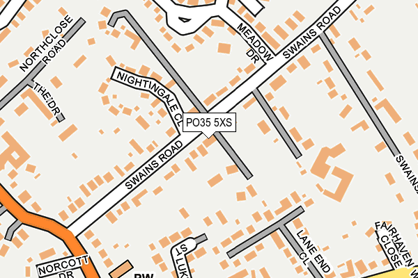 PO35 5XS map - OS OpenMap – Local (Ordnance Survey)