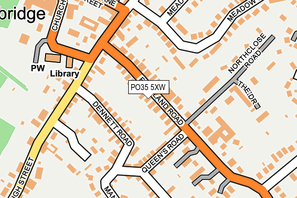 PO35 5XW map - OS OpenMap – Local (Ordnance Survey)