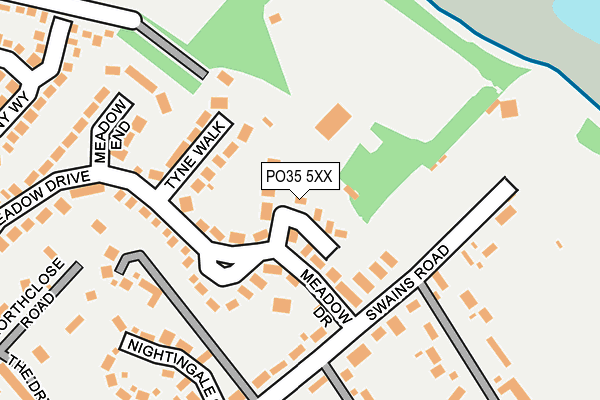 PO35 5XX map - OS OpenMap – Local (Ordnance Survey)