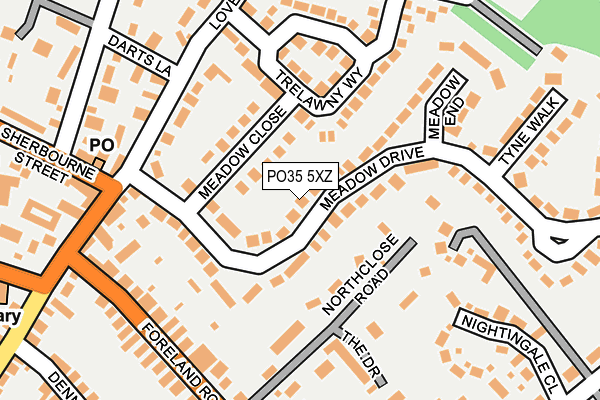 PO35 5XZ map - OS OpenMap – Local (Ordnance Survey)