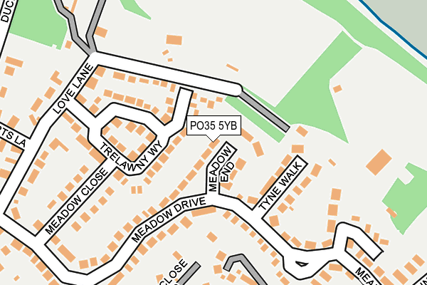 PO35 5YB map - OS OpenMap – Local (Ordnance Survey)