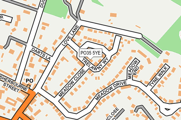 PO35 5YE map - OS OpenMap – Local (Ordnance Survey)