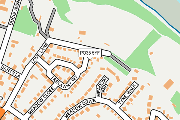 PO35 5YF map - OS OpenMap – Local (Ordnance Survey)