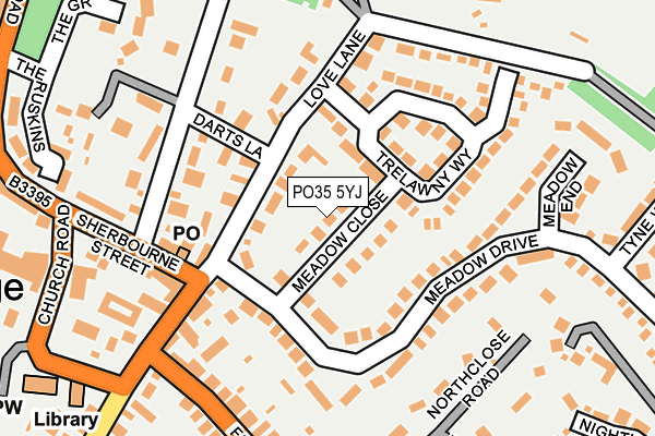 PO35 5YJ map - OS OpenMap – Local (Ordnance Survey)