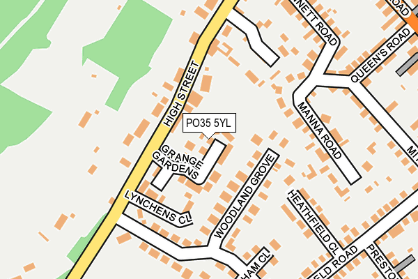 PO35 5YL map - OS OpenMap – Local (Ordnance Survey)
