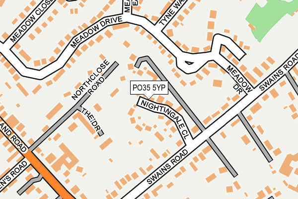 PO35 5YP map - OS OpenMap – Local (Ordnance Survey)