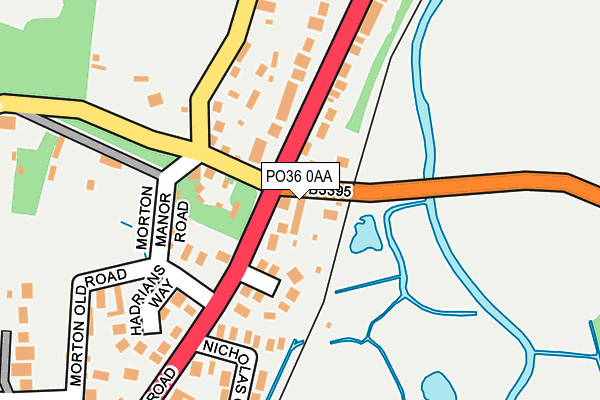 PO36 0AA map - OS OpenMap – Local (Ordnance Survey)