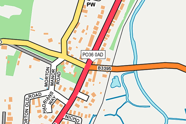 PO36 0AD map - OS OpenMap – Local (Ordnance Survey)