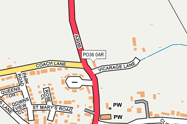 PO36 0AR map - OS OpenMap – Local (Ordnance Survey)
