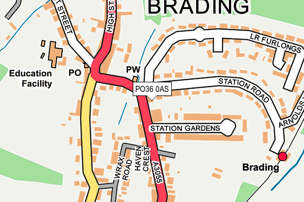 PO36 0AS map - OS OpenMap – Local (Ordnance Survey)