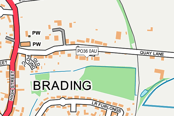 PO36 0AU map - OS OpenMap – Local (Ordnance Survey)