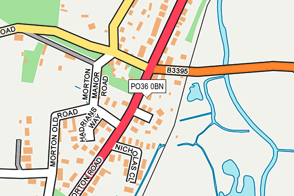 PO36 0BN map - OS OpenMap – Local (Ordnance Survey)