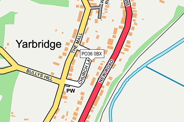 PO36 0BX map - OS OpenMap – Local (Ordnance Survey)