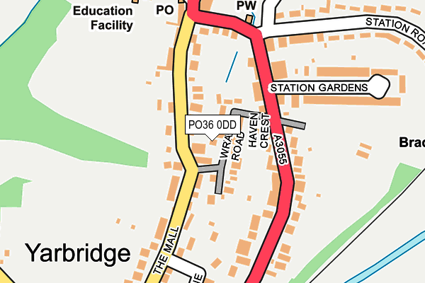 PO36 0DD map - OS OpenMap – Local (Ordnance Survey)