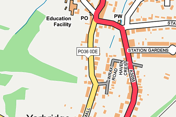 PO36 0DE map - OS OpenMap – Local (Ordnance Survey)