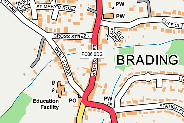 PO36 0DG map - OS OpenMap – Local (Ordnance Survey)