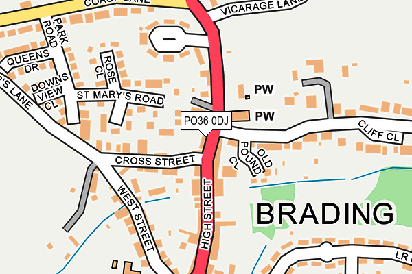 PO36 0DJ map - OS OpenMap – Local (Ordnance Survey)