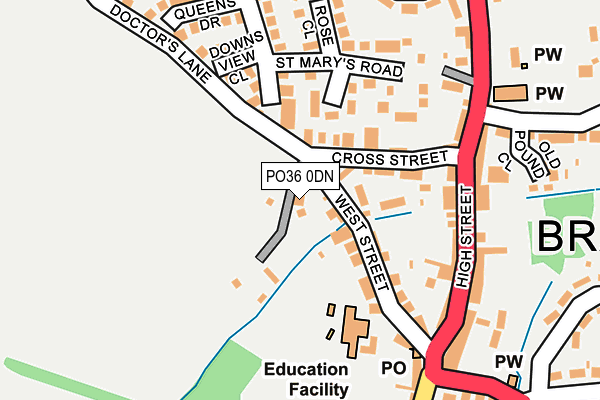 PO36 0DN map - OS OpenMap – Local (Ordnance Survey)