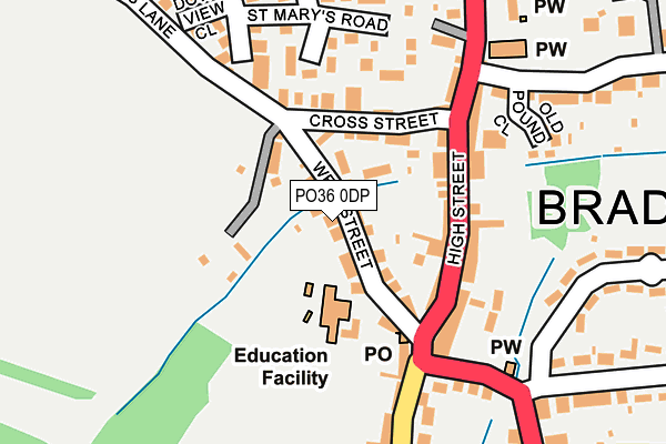 PO36 0DP map - OS OpenMap – Local (Ordnance Survey)