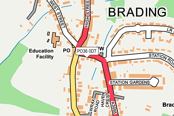 PO36 0DT map - OS OpenMap – Local (Ordnance Survey)