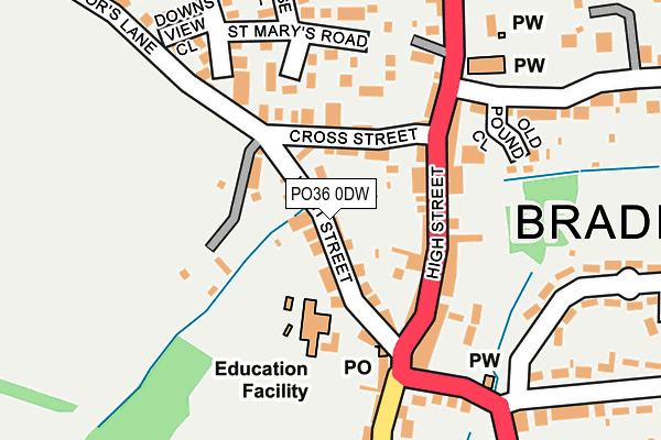 PO36 0DW map - OS OpenMap – Local (Ordnance Survey)