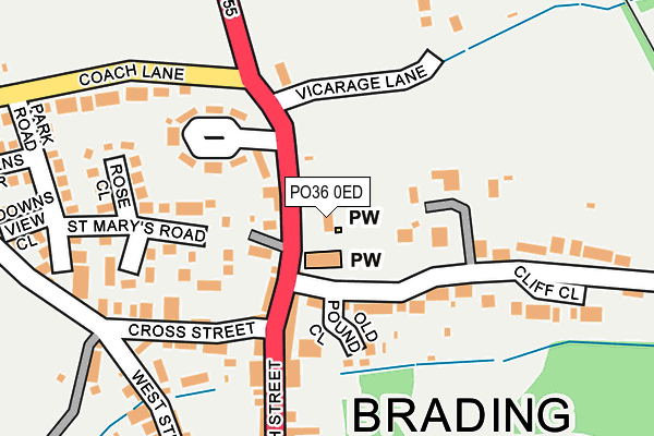 PO36 0ED map - OS OpenMap – Local (Ordnance Survey)