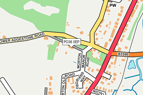 PO36 0EP map - OS OpenMap – Local (Ordnance Survey)