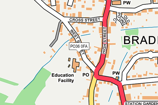 PO36 0FA map - OS OpenMap – Local (Ordnance Survey)