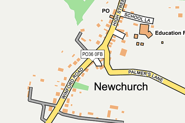 PO36 0FB map - OS OpenMap – Local (Ordnance Survey)