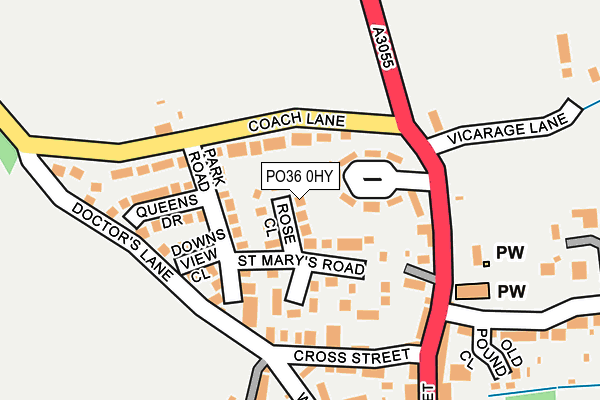 PO36 0HY map - OS OpenMap – Local (Ordnance Survey)