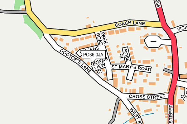 PO36 0JA map - OS OpenMap – Local (Ordnance Survey)