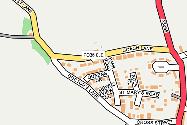 PO36 0JE map - OS OpenMap – Local (Ordnance Survey)