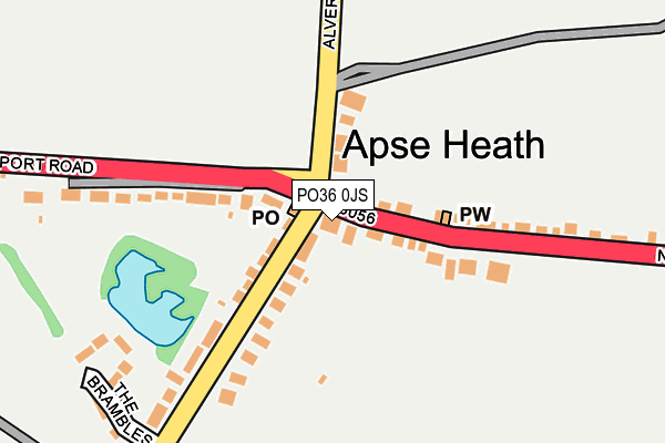 PO36 0JS map - OS OpenMap – Local (Ordnance Survey)