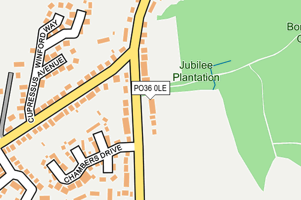 PO36 0LE map - OS OpenMap – Local (Ordnance Survey)