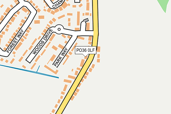 PO36 0LF map - OS OpenMap – Local (Ordnance Survey)