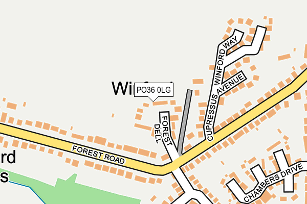 PO36 0LG map - OS OpenMap – Local (Ordnance Survey)