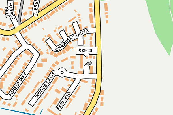 PO36 0LL map - OS OpenMap – Local (Ordnance Survey)