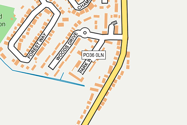 PO36 0LN map - OS OpenMap – Local (Ordnance Survey)