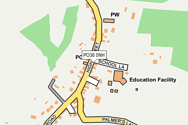 PO36 0NH map - OS OpenMap – Local (Ordnance Survey)