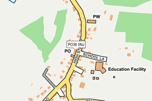 PO36 0NJ map - OS OpenMap – Local (Ordnance Survey)