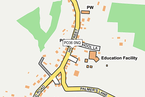 PO36 0NQ map - OS OpenMap – Local (Ordnance Survey)