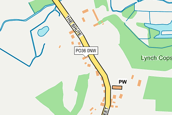 PO36 0NW map - OS OpenMap – Local (Ordnance Survey)