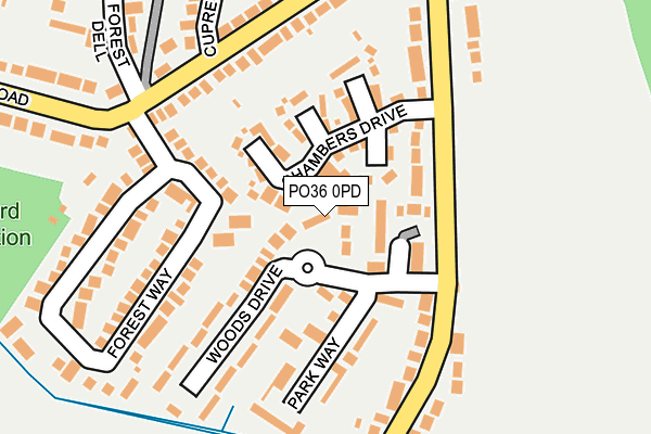 PO36 0PD map - OS OpenMap – Local (Ordnance Survey)